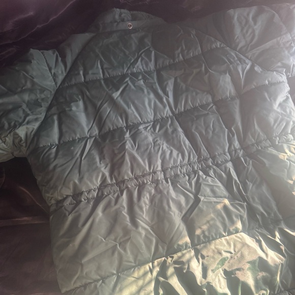 Men's Vintage Nylon Quilted Green Puffer Boxy Ski Wear Winter Coat - Picture 7 of 11